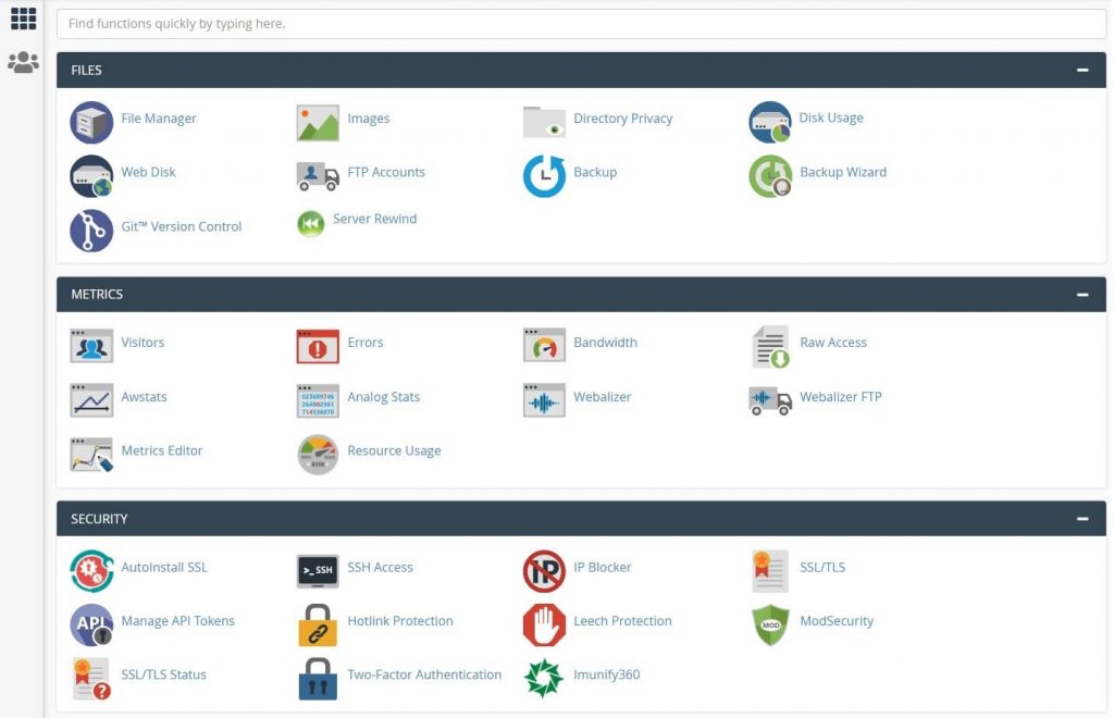 web hosting control panel