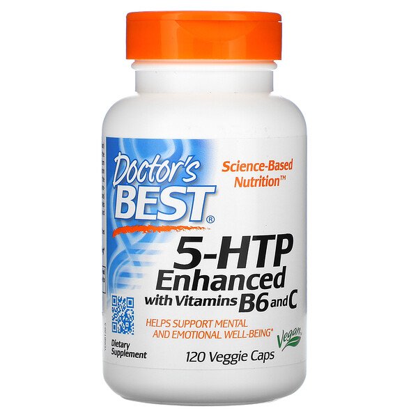 Doctor’s Best, 5-HTP, Enhanced with Vitamins B6 & C, 120 Veggie Caps