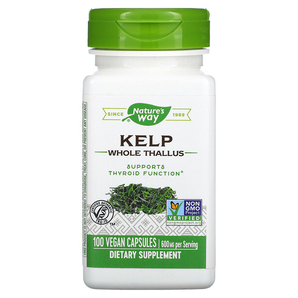 Nature’s Way, Kelp, Whole Thallus, 600 mg, 100 Vegan Capsules