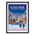 Hyde Park, Winter in London artwork 44x32cm Framed Print