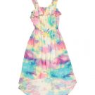 Big Girls Tie Dye Hi-lo Ruffle Maxi Dress
