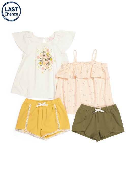 Toddler Girls 4pc Floral Mix & Match Shorts Set