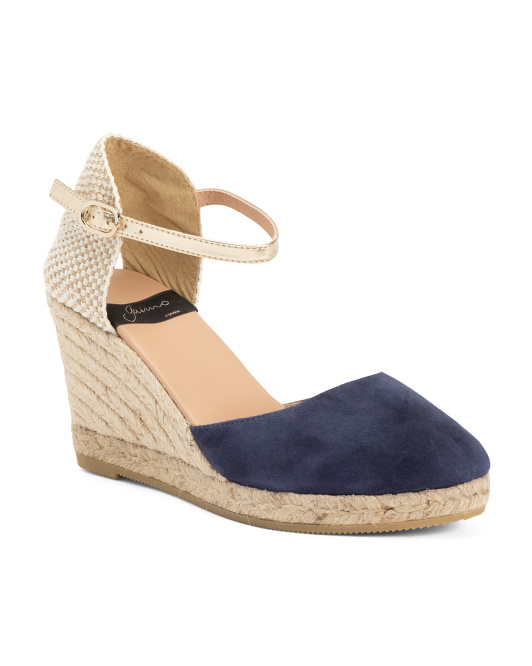 Made In Spain Suede Espadrille Wedge Sandals