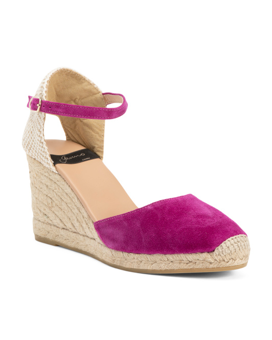 Made In Spain Suede Espadrille Wedge Sandals