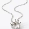 Silver Crown Pendant Necklace