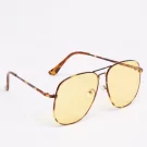 Brown Yellow Lens Aviator Sunglasses
