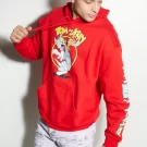 Red Tom And Jerry Circle Graphic Hoodie