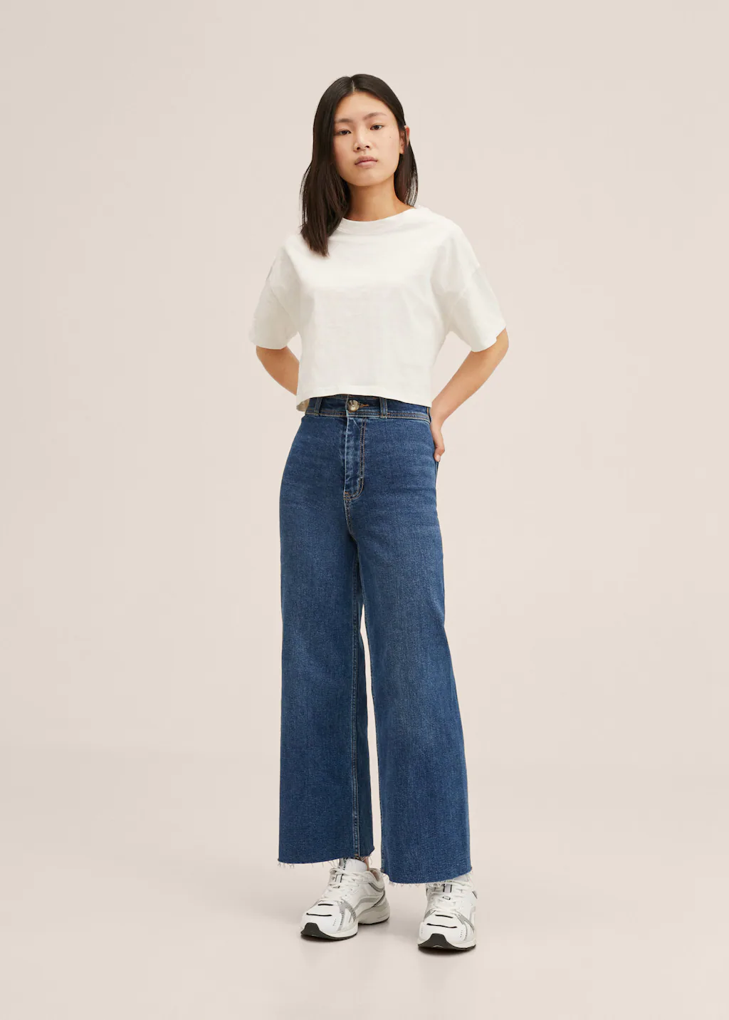 Jeans culotte mid-waist comfort