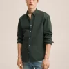 Slim fit structured cotton shirt