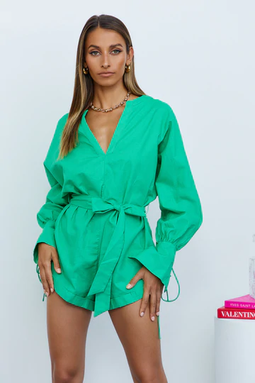 SIGNAL THIS WAY ROMPER GREEN