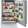 20.9 Cu. Ft. 36″ Width Built-In Stainless Bottom Mount Refrigerator with Platinum Interior Design
