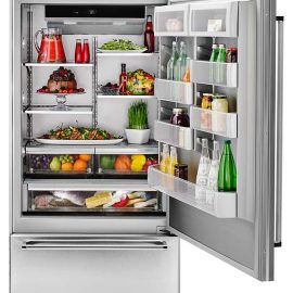 20.9 Cu. Ft. 36″ Width Built-In Stainless Bottom Mount Refrigerator with Platinum Interior Design