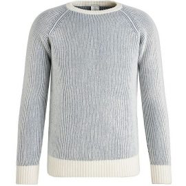 Wool Contrast Rib-Knit Crewneck Sweater
