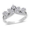 LUXORO 10K White Gold Moissanite VS EF Fancy Ring 3.70 Grams 1.15 ctw