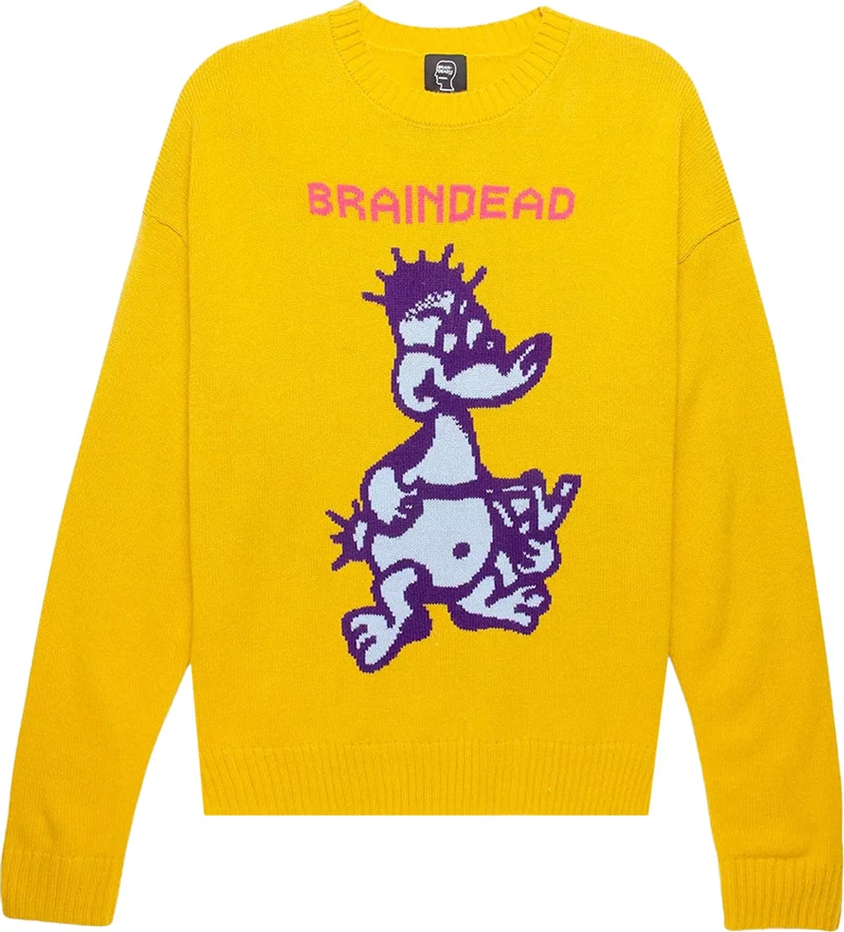 Brain Dead Slingshot Knit Sweater ‘Mustard’