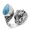 BALI LEGACY Larimar Bypass Dragon Ring in Sterling Silver 10 Grams 4.00 ctw